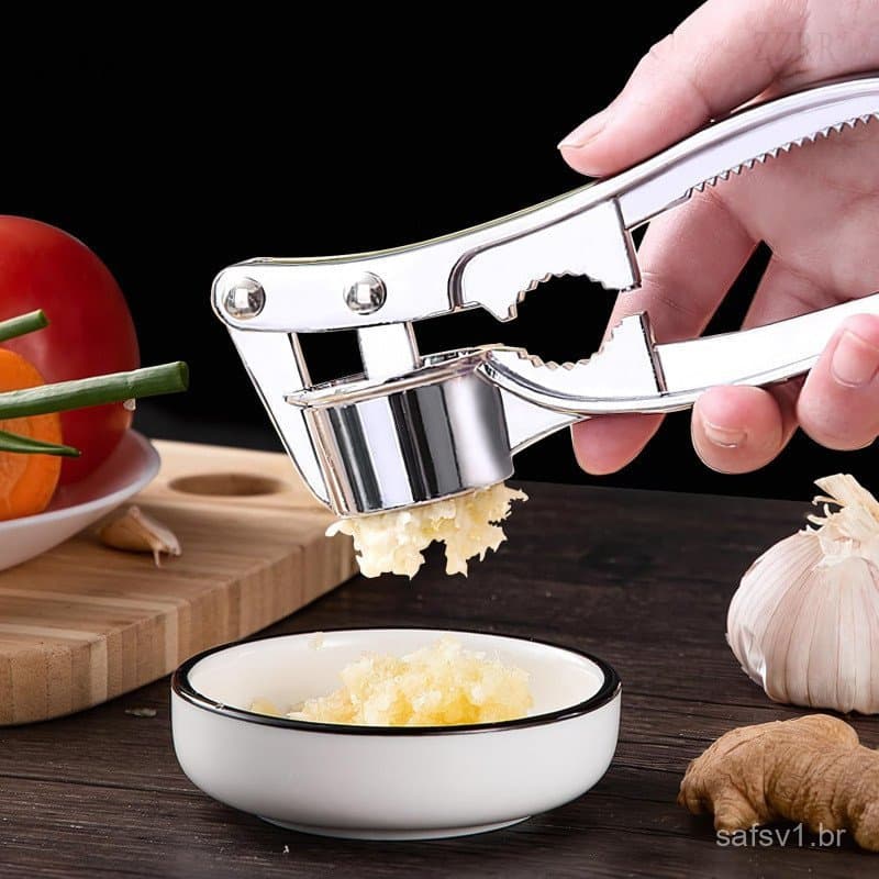 Espremedor de Alho para Cozinha, Picador de Alho Manual Ergonômico com Fácil Manuseio, Resistente à Ferrugem, Lavável na
