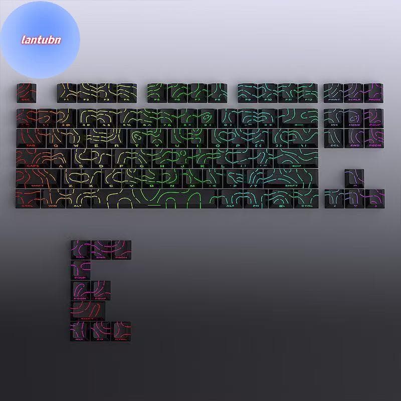 LANTUBN Keycaps Versão 4.0 Brilho Através De 97 Teclas PBT Perfil Impressão Lateral Balit Para MX Gamer Teclado Mecânico