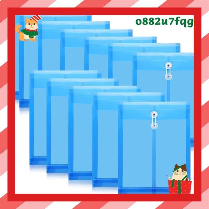 12 Envelopes De Pacote Com Fecho De Botão E Gravata De Corda , Pastas De Documentos Organizadoras De Arquivos Expansívei