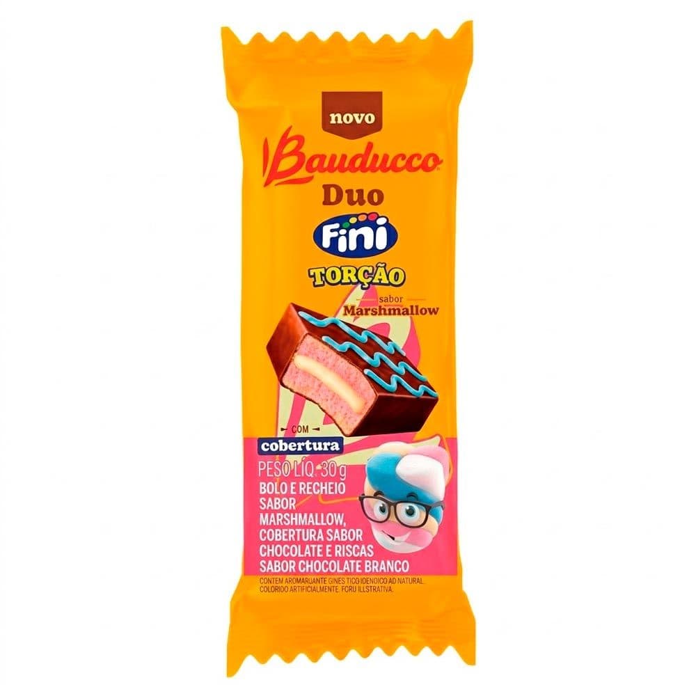 Bolinho Bauducco Duo Fini Torção Recheado Sabor Marshmallow com Cobertura de Chocolate 30g