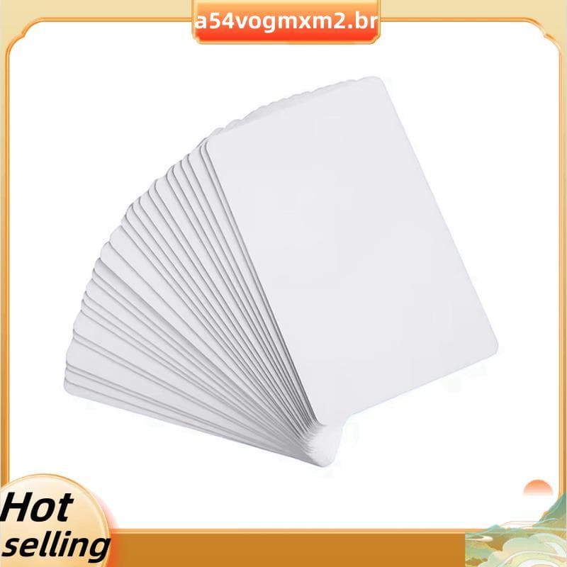 Cartões De PVC Brancos Brilhantes Em Branco 50pcs À Prova D'água Para Impressora Jato De Tinta