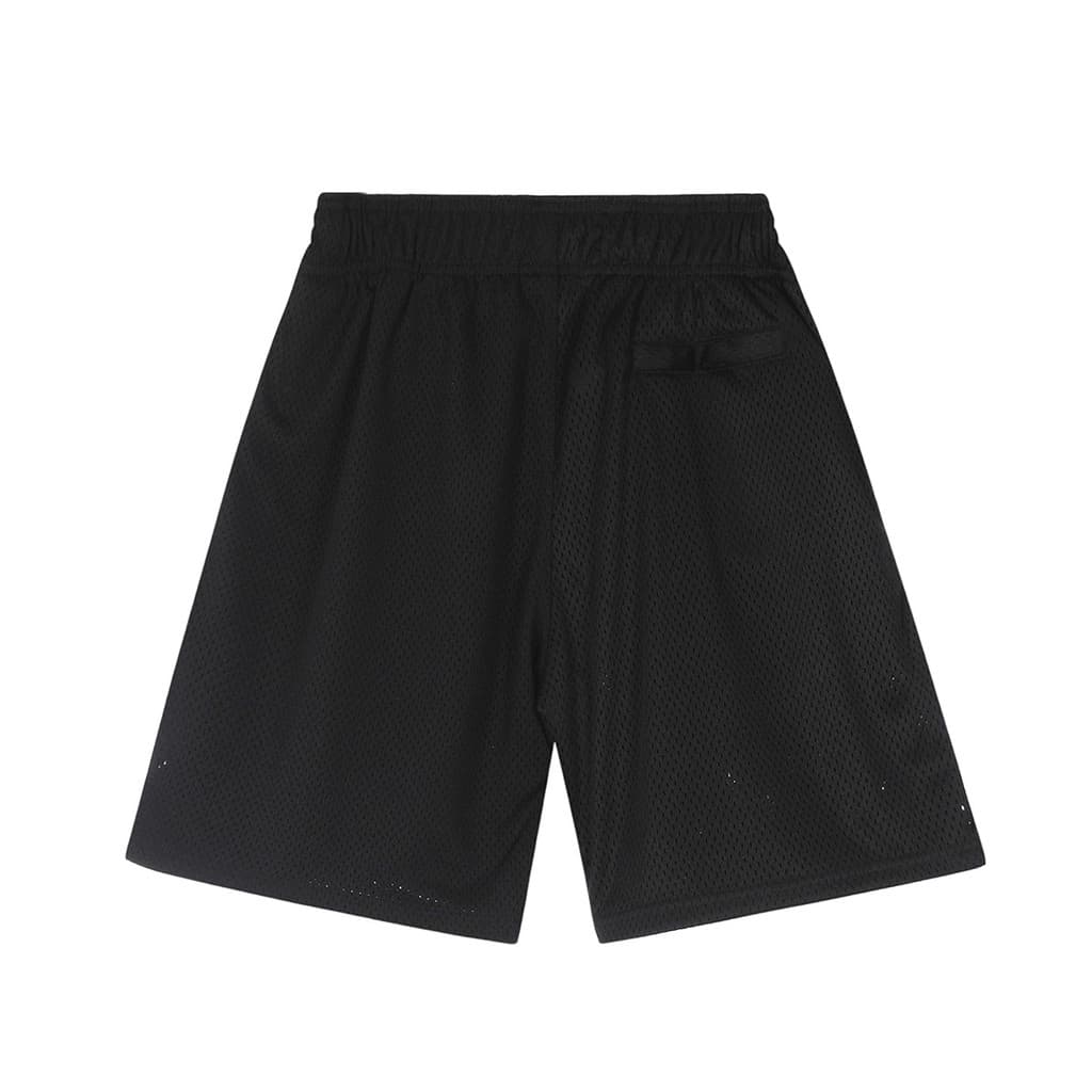 [Novo produto] Retro respirável cordão malha calças de cinco pontos masculino perna larga solta Casual Shorts soltos [ve