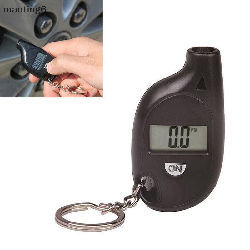 Chaveiro Digital LCD Para Medidor De Pressão De Pneu Carro E Motocicleta Testador Automático