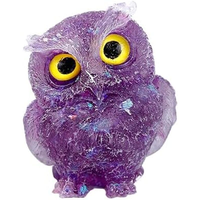 DIYOMR 2.4 polegadas (cerca de 6.1 cm) Estátua de coruja Espírito de fada Cura Estátua de coruja Energia Feng Shui Gem E