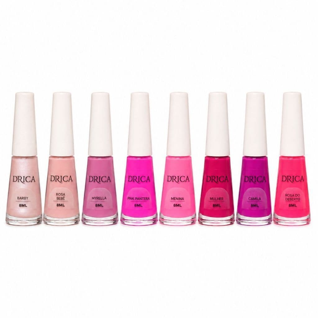 Kit C/8 Esmaltes Tons de Rosa Drica