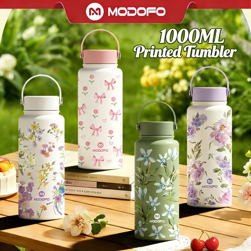 MODOFO Garrafa Térmica Isolada de 1000ML, Garrafa Térmica Portátil Aquaflask, Garrafa Estética, Garrafa de Água em Aço I