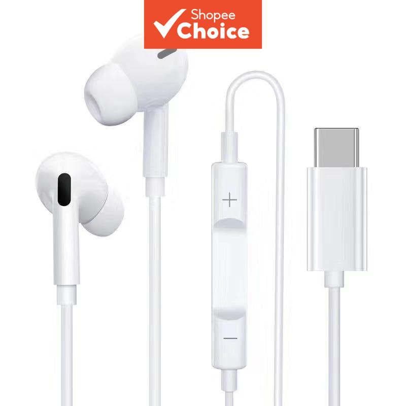 Dac Type-C Fones de Ouvido Intra-Auriculares com Fio e Microfone Controle por Botão Mãos Livres Versão Digital de Áudio