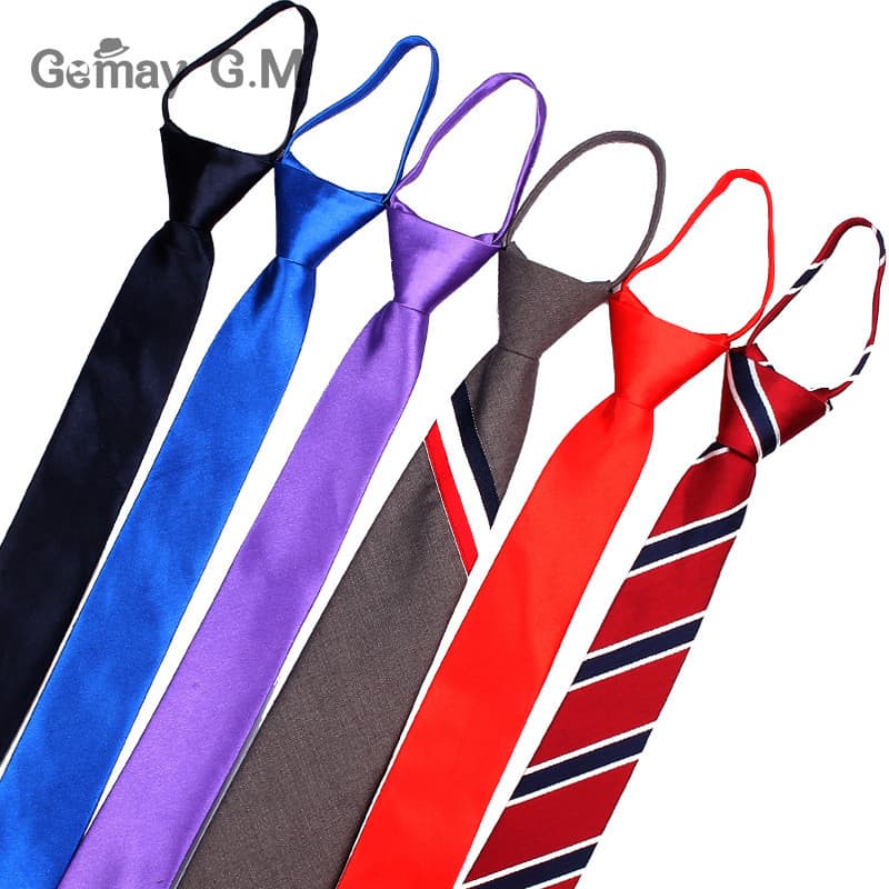 Gravata preguiçosa listrada preta vermelha roupa Formal terno pequeno gravata gravata profissional estilo empresarial