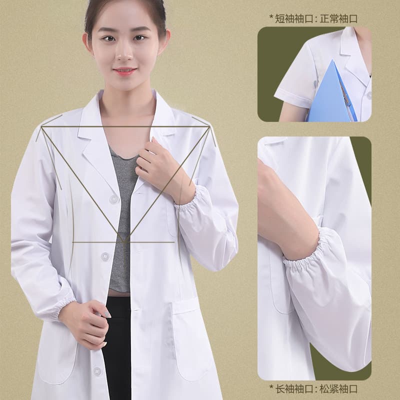 Jalecos brancos de médico, uniformes médicos por atacado, jalecos brancos de manga longa e curta, uniformes de dentista