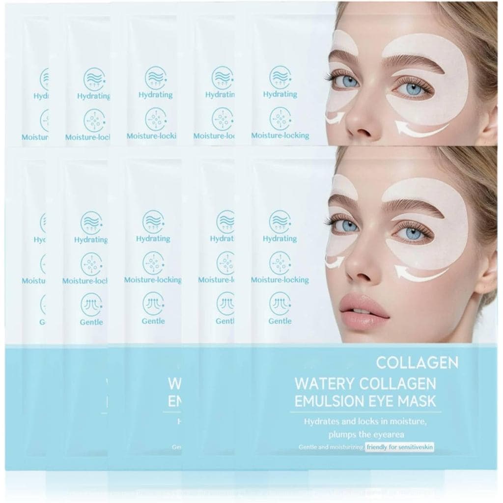 Máscara para Olhos Glow Haven, 10 Pares de Patches de Colágeno para Olhos Inchados e Olheiras com Bio-Colágeno, Complexo