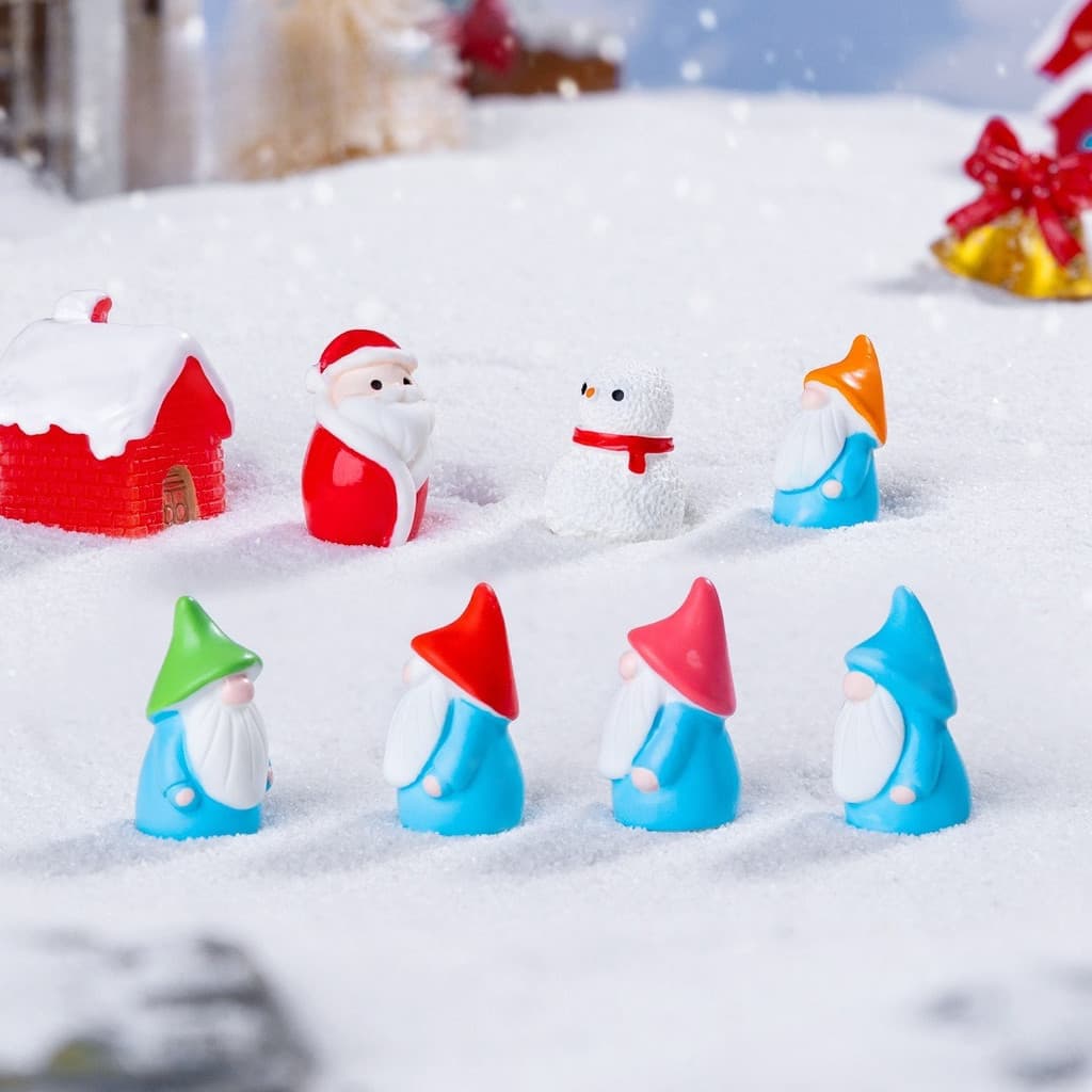 Paisagem Em Miniatura Natal Santa Anão Boneco De Neve Casa DIY Decoração Acessórios Mini Estatuetas