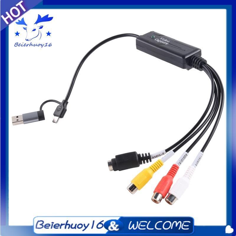 Adaptador De Placa De Captura De Vídeo AV S USB 2.0 Type C Composto Para Câmera OBS PC