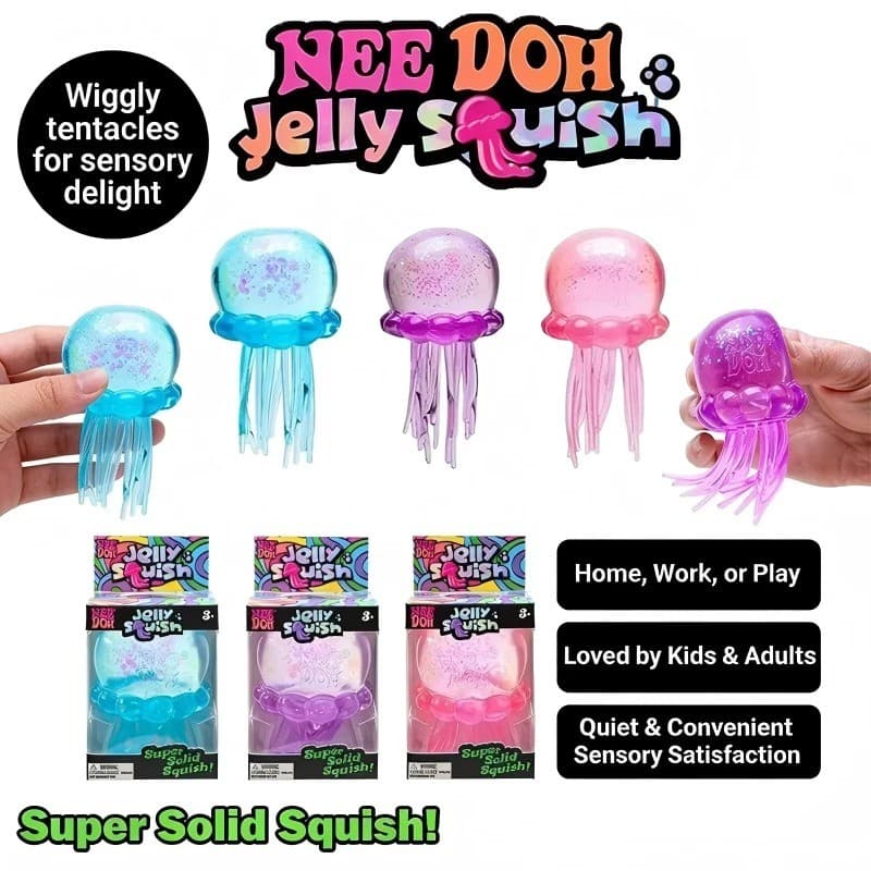 NeeDoh Jellyfish Cube Squish Toy Soft Jelly Stress Relief Fidget Sensorial Para Crianças Adultos Inverno