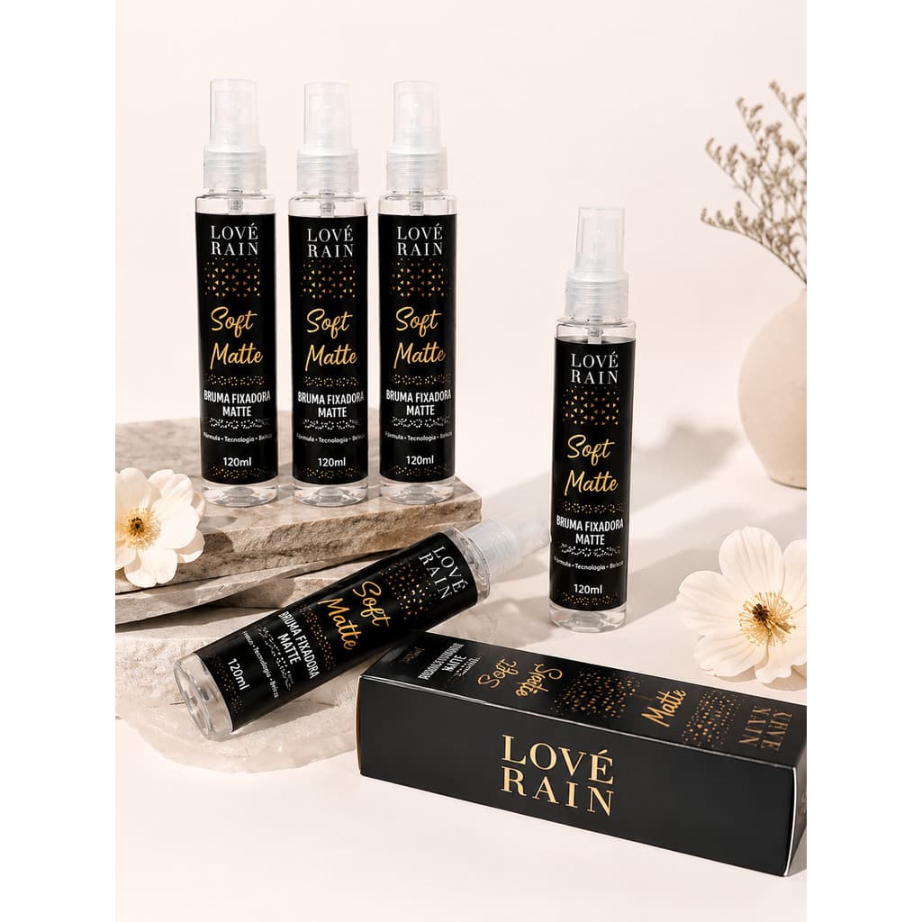 Bruma Fixadora de Maquiagem Soft Matte Love Rain 120ml Fixação e Hidratação de Longa Duração