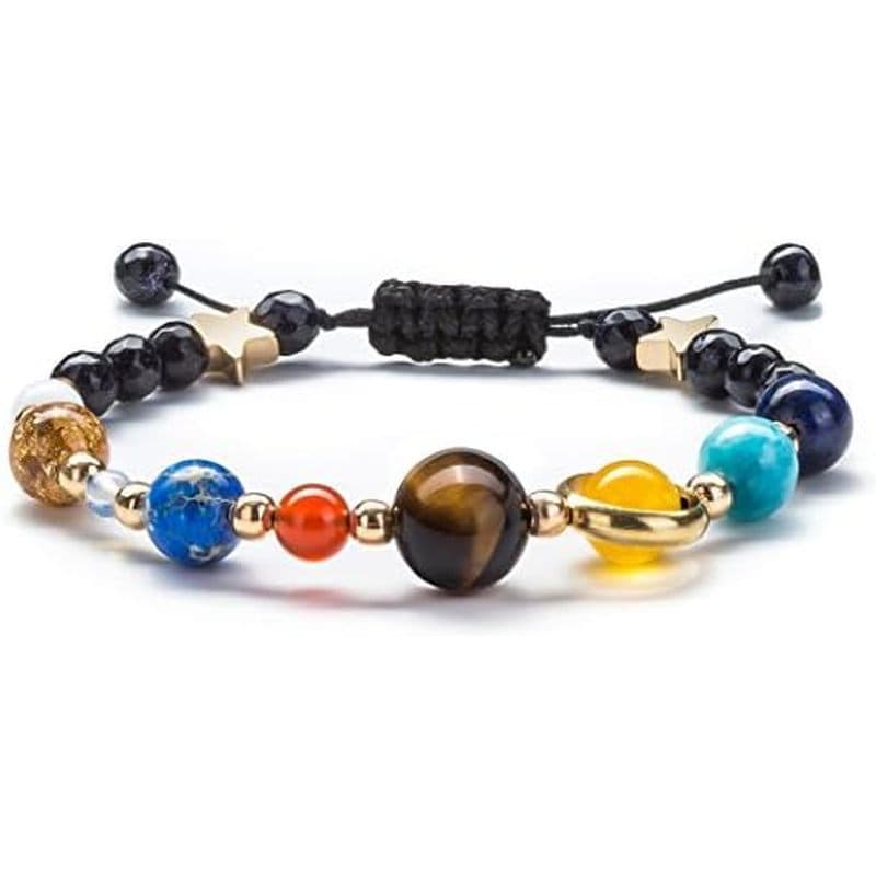 Pulseira Fesciory Solar System Para Mulheres , Joias Com Contas Da Galáxia Do Universo | De Pedra Natural , Design De ,