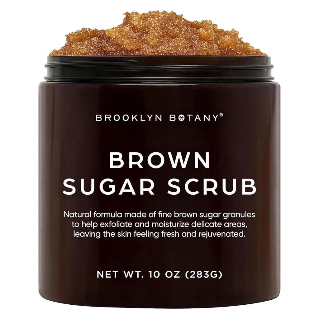 Brooklyn Plant Essence Brown Sugar Body Scrub - Produto esfoliante hidratante para corpo, rosto, mãos e pés - Combate co
