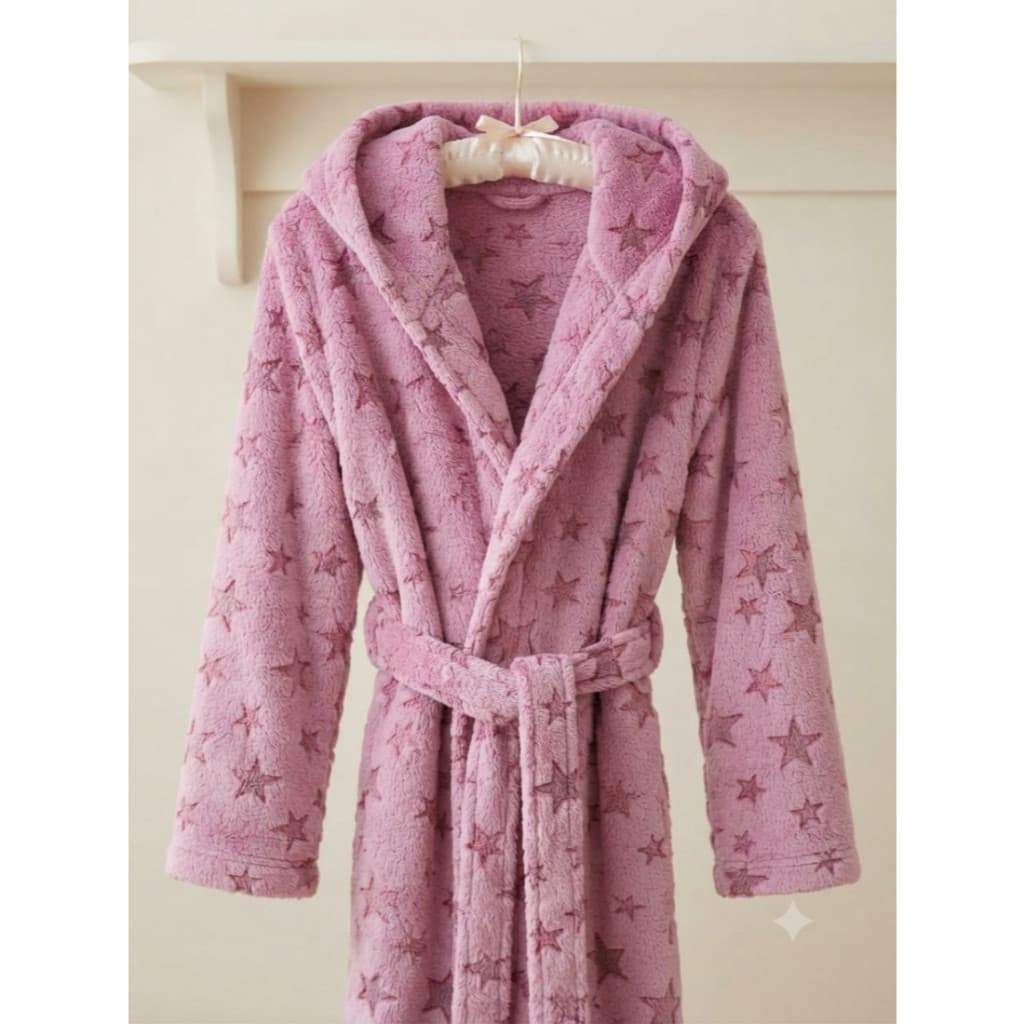 Roupão Soft Mantinha Infantil Menina com Capuz Unicórnio Rosa e Estrelas