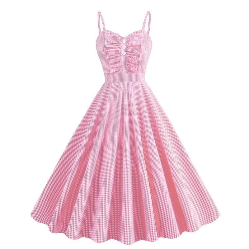[Novo produto] Vestido de comprimento médio com gola xadrez britânica, frente única, roupa juvenil, princesa, leque, bab