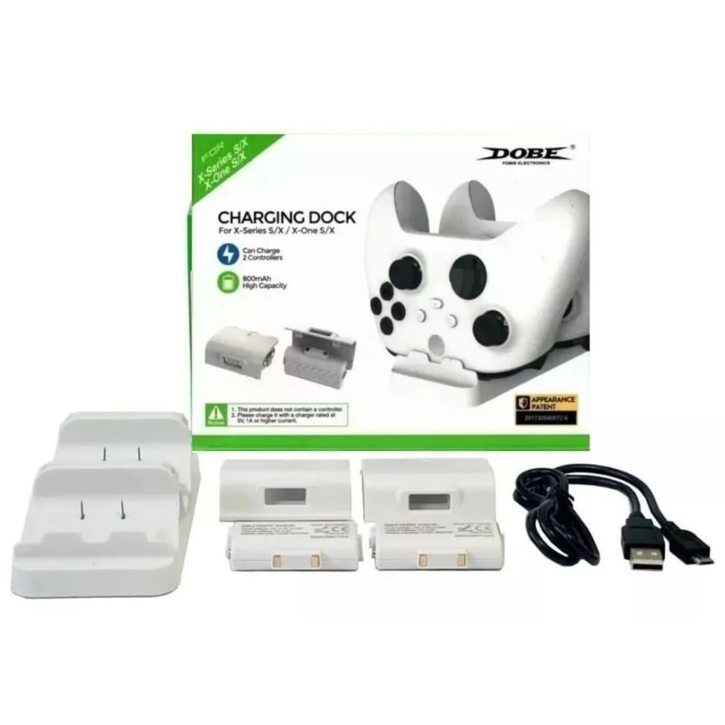 Carregador Dobe de Controle Xbox Series S X One Dock Dupla Bat Recarregaveis