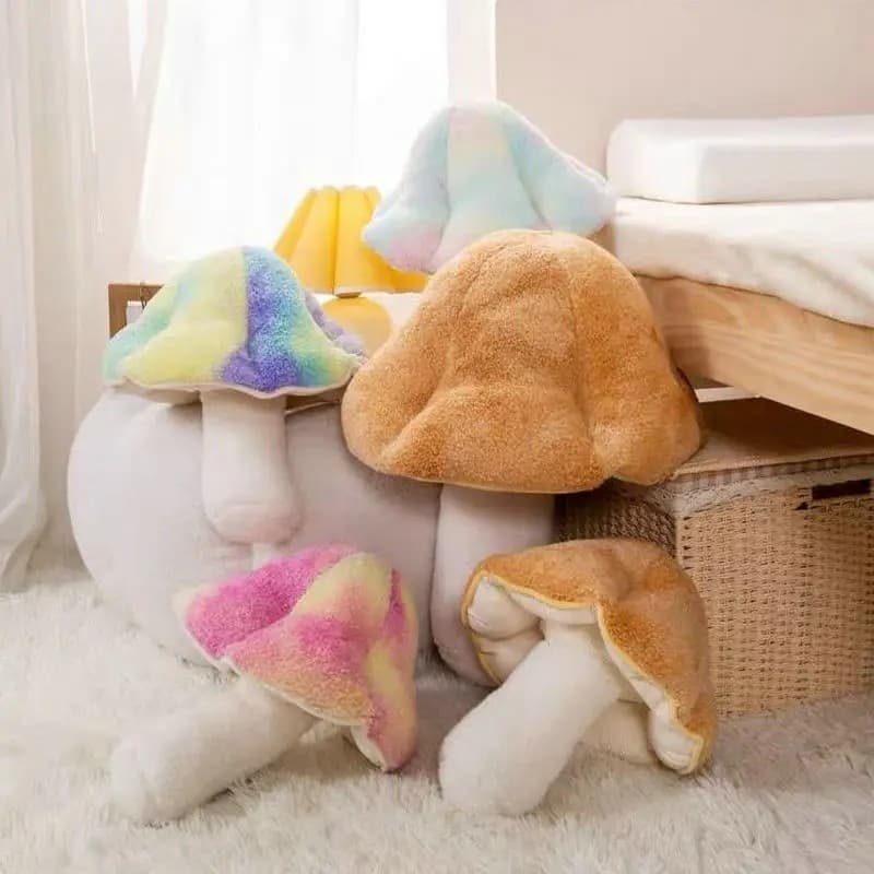 Cabeça De Cogumelo Recheado Travesseiro Sofá Decoração Almofada Lavável Brinquedo De Pelúcia Criativo Plushie Boneca Pre