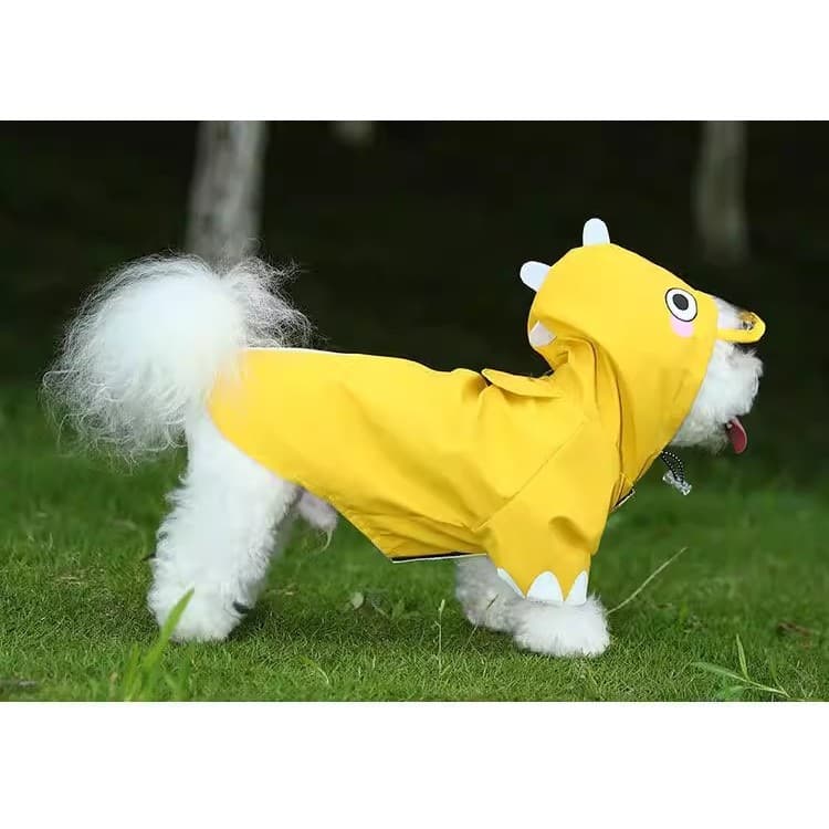 Frete grátis capa de chuva para cães passeio à prova d'água meio pacote roupas para animais de estimação dia chuvoso tem