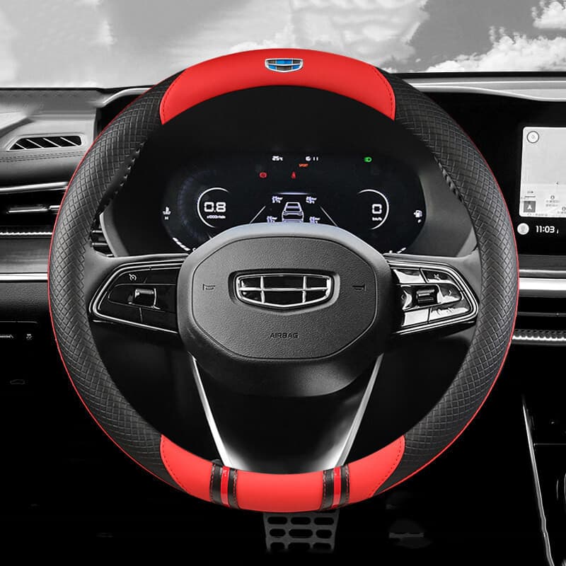 Capa de volante em couro de 38CM para todas as estações, compatível com Nissan Juke, Patrol, Tiida, Note, Serena, Kicks,