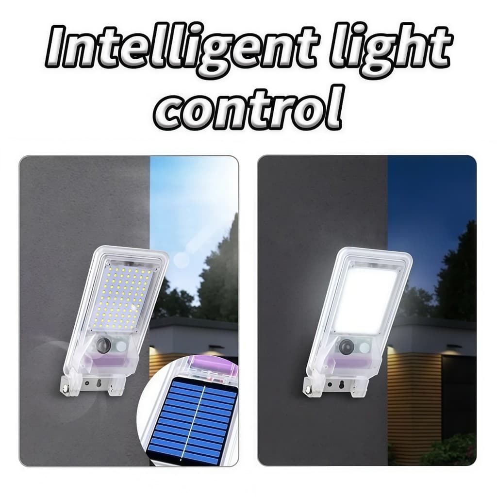 Luminária Poste Solar Luz Led C/Sensor de Movimento e Controle Remoto Resistente a Água P.QIU