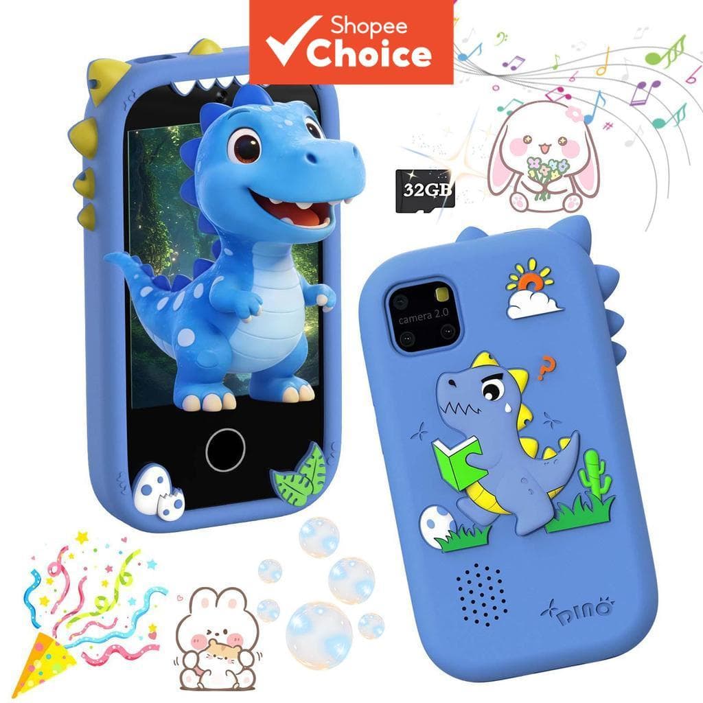 Reprodutor de Música e Telefone Infantil, Suporta MP3, Gravador de Voz, Leitor de E-book, Relógio Alarme, Calculadora,
