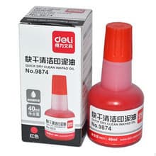 Deli 9874 Almofada de tinta de limpeza de secagem rápida Óleo Vermelho Azul Almofada de tinta Suprimentos financeiros