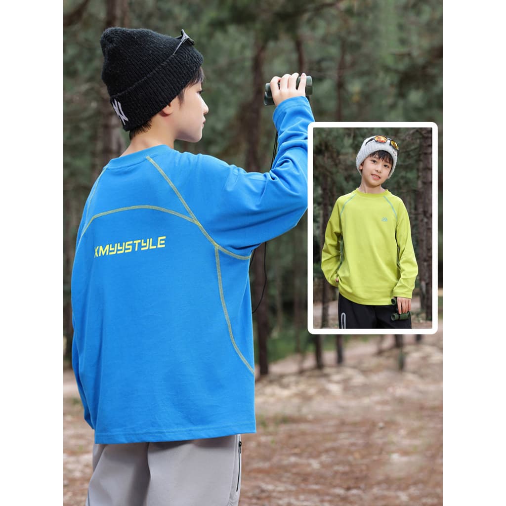 Crianças roupas infantis meninos camiseta de manga comprida de secagem rápida esportes ao ar livre roupas de primavera 2