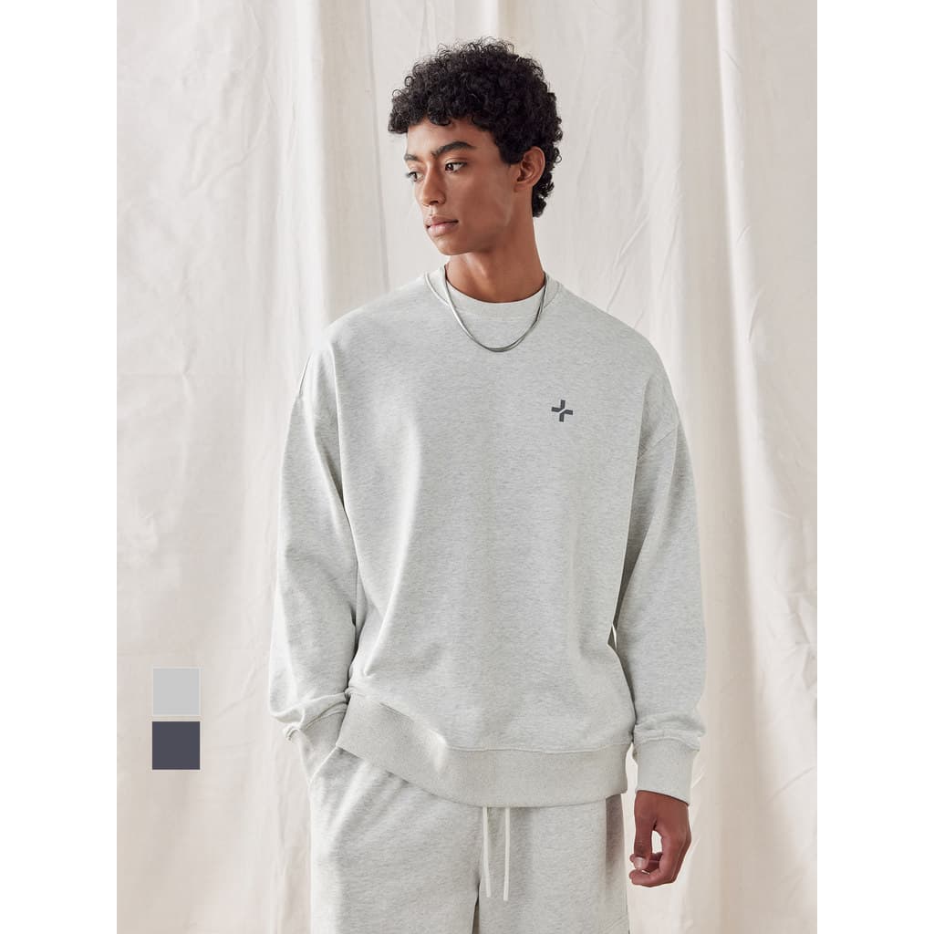 BD Novo Estilo Cor Sólida Pulôver De Malha Top Simples Impresso Em Torno Do Pescoço Moletom Masculino Casual Loo