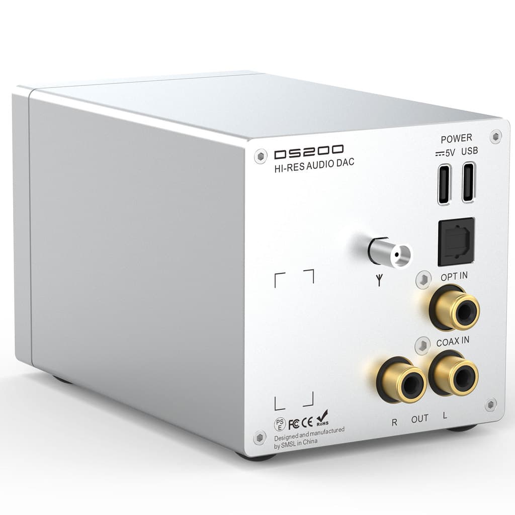 SMSL DS200 Hi ‐ Res MQA CD DAC E Amplificador De Fone De Ouvido , Chip CS43131 Duplo , Entrada Digital Coaxial Óptica US