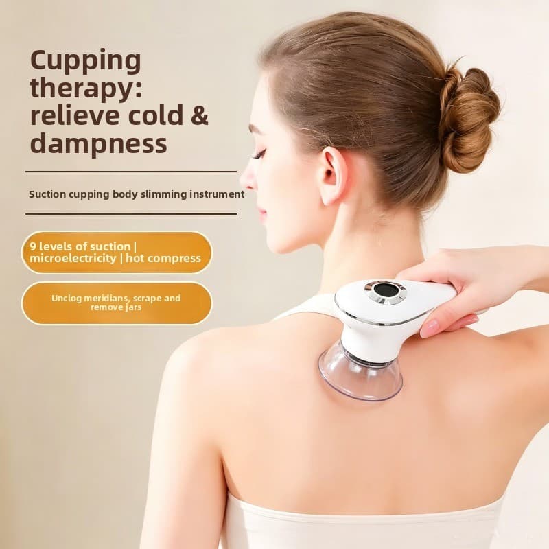 Dispositivo De Ventosas Multifuncional Com Massagem EMS De Luz Vermelha , Instrumento De Beleza Gua Sha Doméstico Pressã