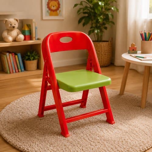 Cadeirinha Infantil Dobrável Compacta Portatil Vermelha Assento Seguro Confortavel