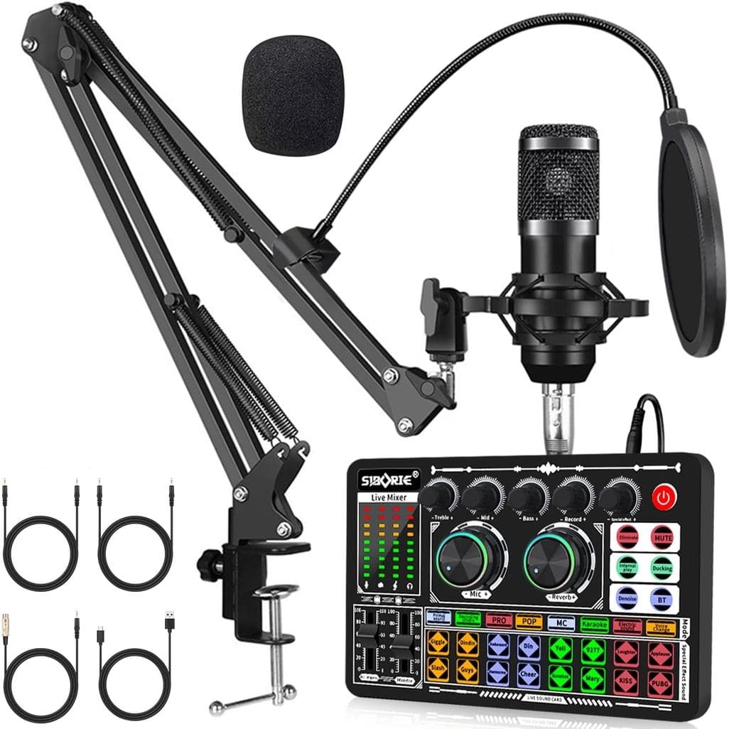 F999 Kit de Karaoke DJ Mixer com Mudança de Voz e Microfone - Ideal para Casa