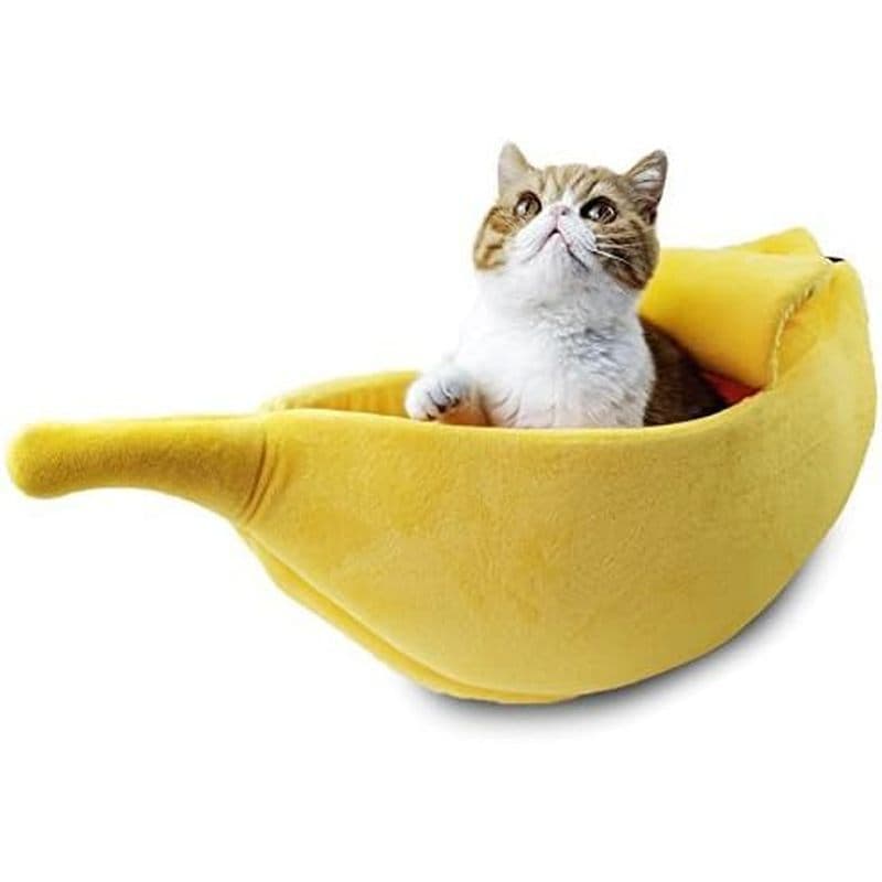 Petgrow · Linda Casa De Cama De Gato De Banana Tamanho Grande , Natal Para Animais De Estimação Macia E Quente Gatos , L