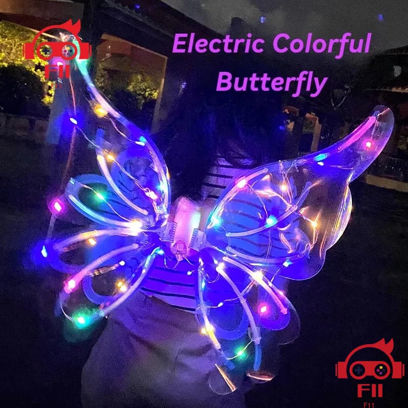 Asas De Borboleta Elétrica Colorida LED Fada Foto Punch Crianças Brinquedos Ao Ar Livre