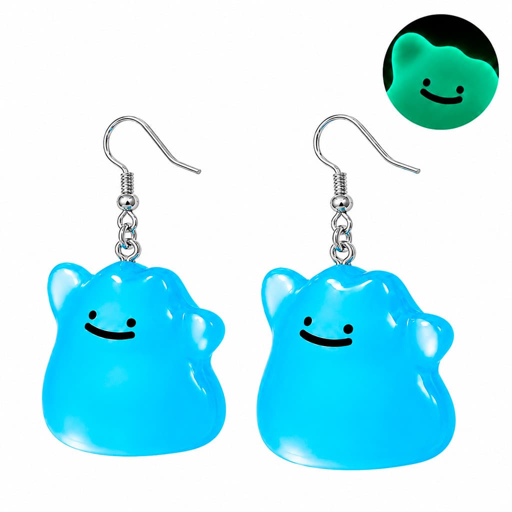 Par de Brincos Ditto Shiny Pokémon Kawaii Aesthetic Geek Gamer Anime