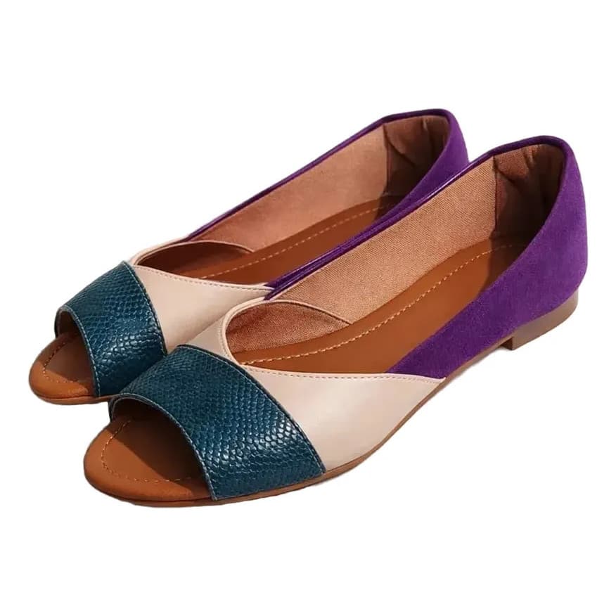 Sapatilha Feminina Tricolor Roxo E Verde