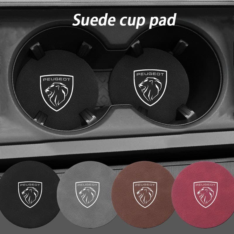 2 Unidades Peugeot Almofada De Copo De Água De Pele De Carro Ranhura De Porta Decoração De Interiores Antiderrapante 308
