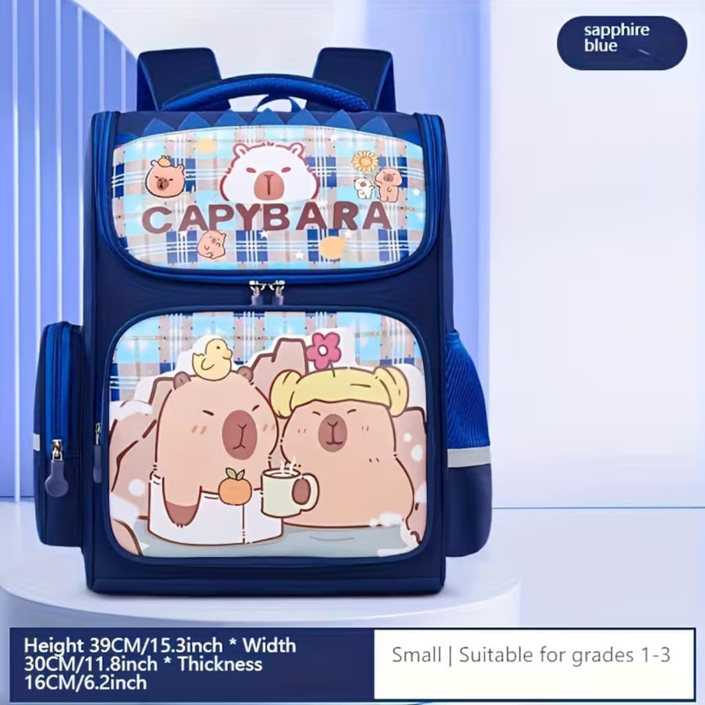 Mochila Capivara Escolar Pre Escolar Infantil Menino/Menina