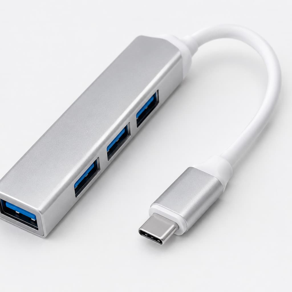 Hub USB-C com 5 Portas USB 3.0, Adaptador Multiportas em Alumínio para Notebook, Alta Velocidade para Periféricos