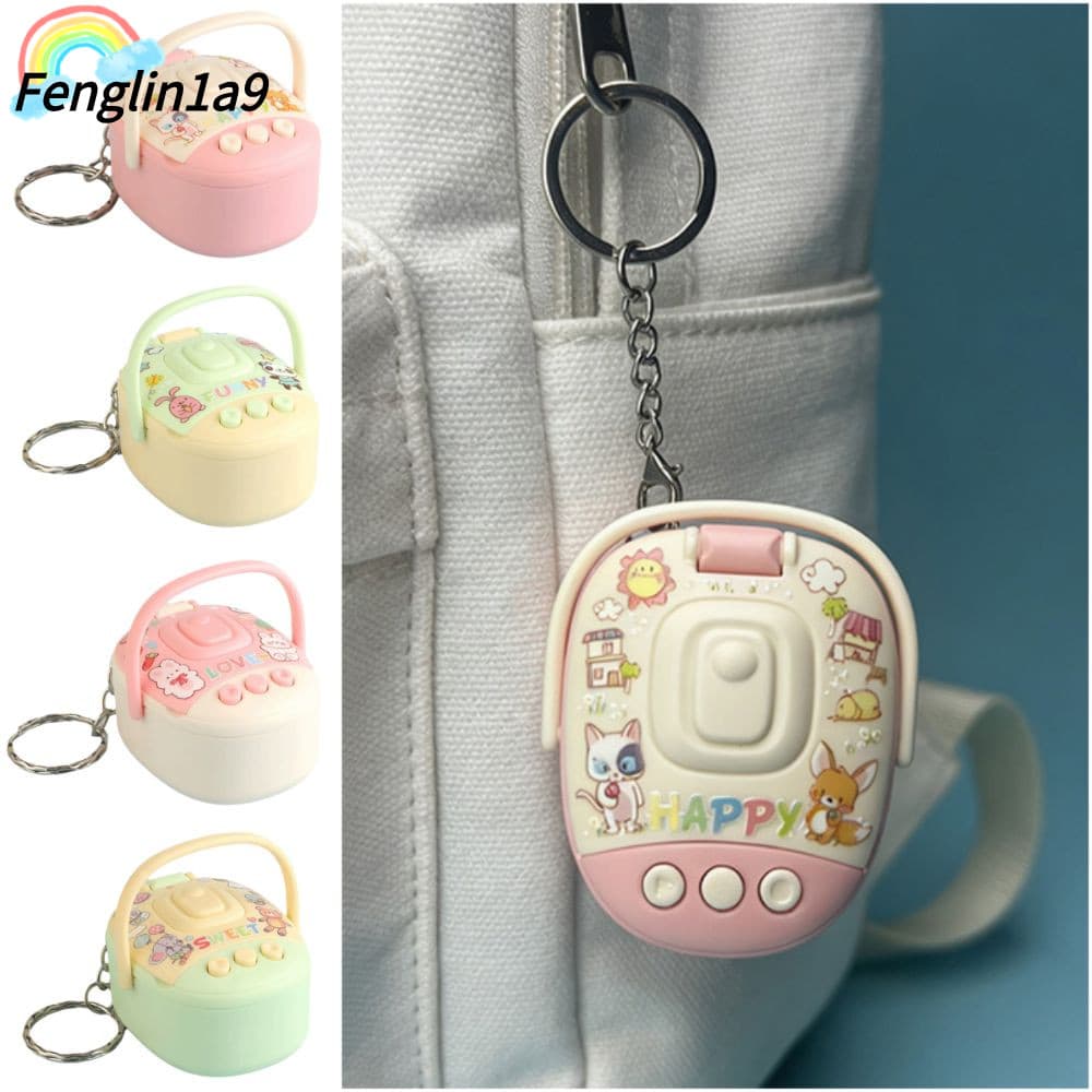 FENGLINA Simulado Chaveiro De Panela De Arroz , Pingente De Brinquedo Gravador Multicolor Animal De Desenho Animado , Fá