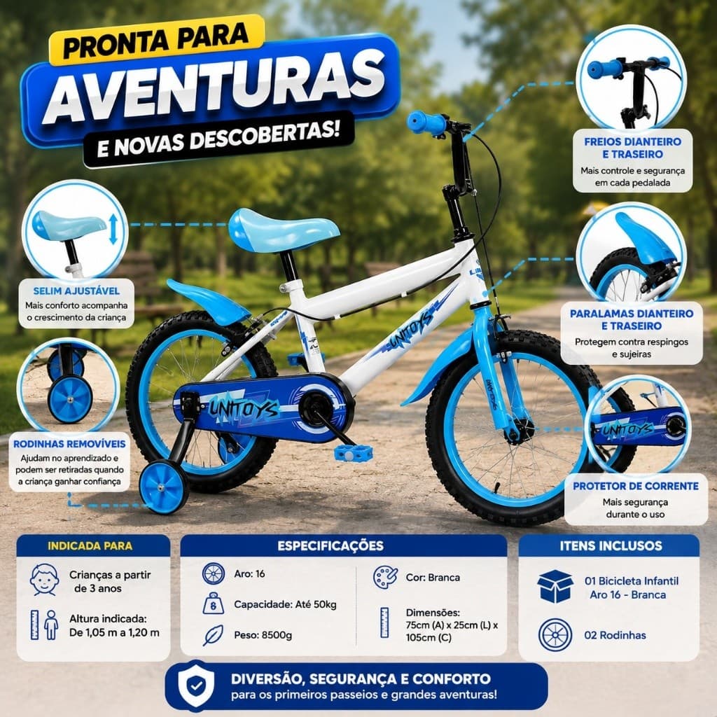 Bike Infantil Bicicleta Criança Menino Menina Ciclismo Passeio Pedal Brinquedo Presente Aventura