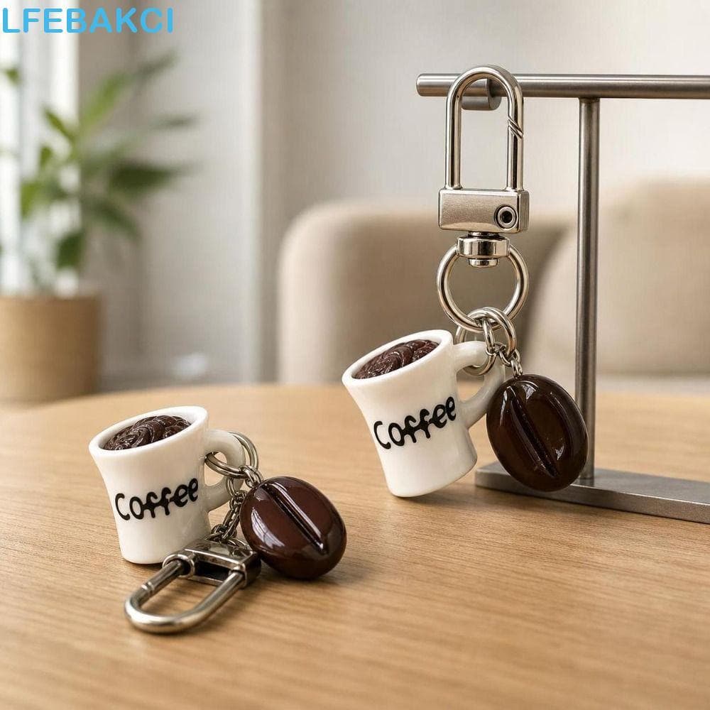 Chaveiro De Copo De Café , Grãos De Resina De Simulação , Mini Bolsa Em Miniatura De Desenho Animado
