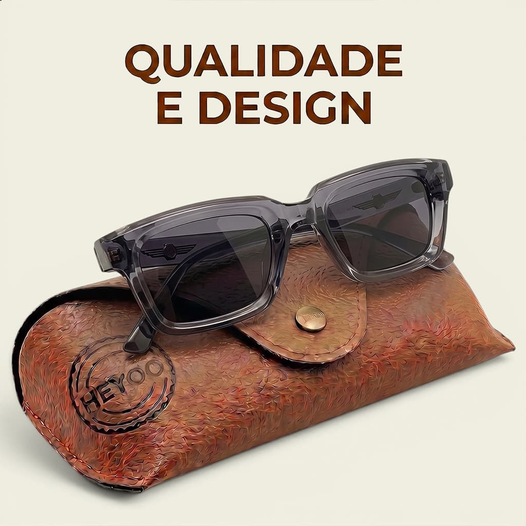 HEYOO Óculos Retro Armação Degradê Lente Escura Anti Ofuscamento Proteção Ocular Ao Ar Livre Versátil para o dia a dia