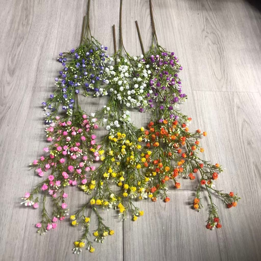 Único botão coração Gypsophila estrelas botões flores artificiais flores artificiais buquês de mobiliário doméstico conj