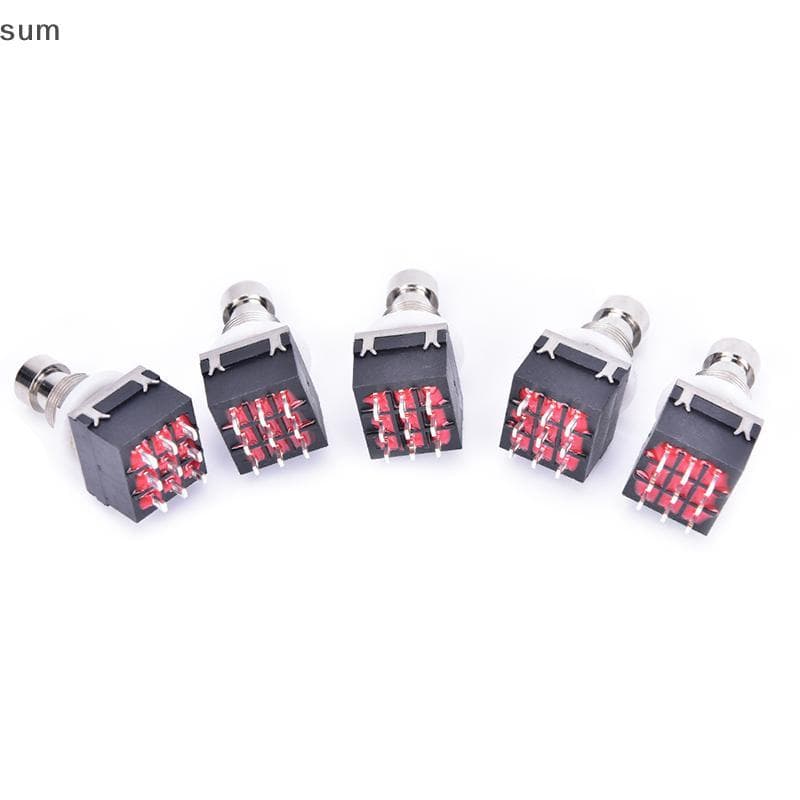 [sum] 5 Peças 3PDT 9 Pinos Efeitos De Guitarra Stomp Switch Pedal Caixa Pé Metal True Bypass BR