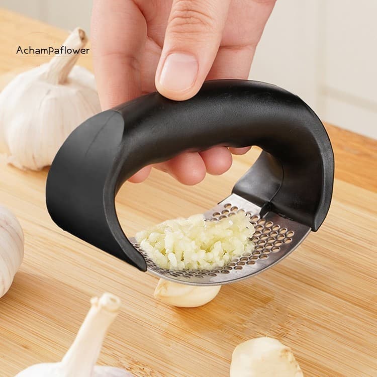 Prensa De Alho Em Aço Inoxidável-Ferramenta Trituradora Manual Para Cozinha