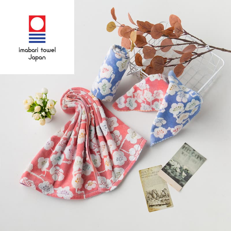 Feito Imabari puro algodão Twistless Jacquard bordado toalha flor de ameixa casal toalha Handkerchi